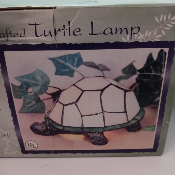 Bridgeport Accents Vintage Handcrafted Stained Glass Turtle Lamp
